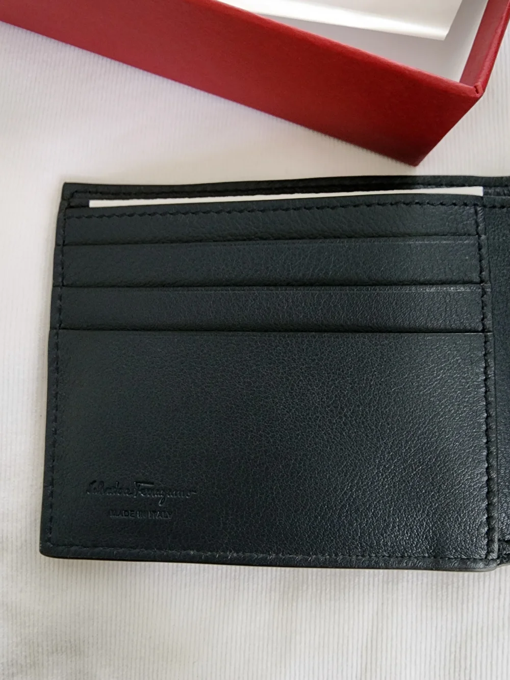 Salvatore Ferragamo Black Embossed Gancini Leather Wallet